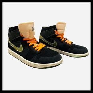 Nike Jordan 1 Mid SE Craft Anthracite Mens Size 9.5 Black Olive Green Streetwear